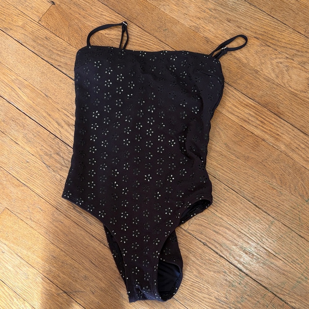 Peony brand Black Eyelet One-Piece Swimsuit
